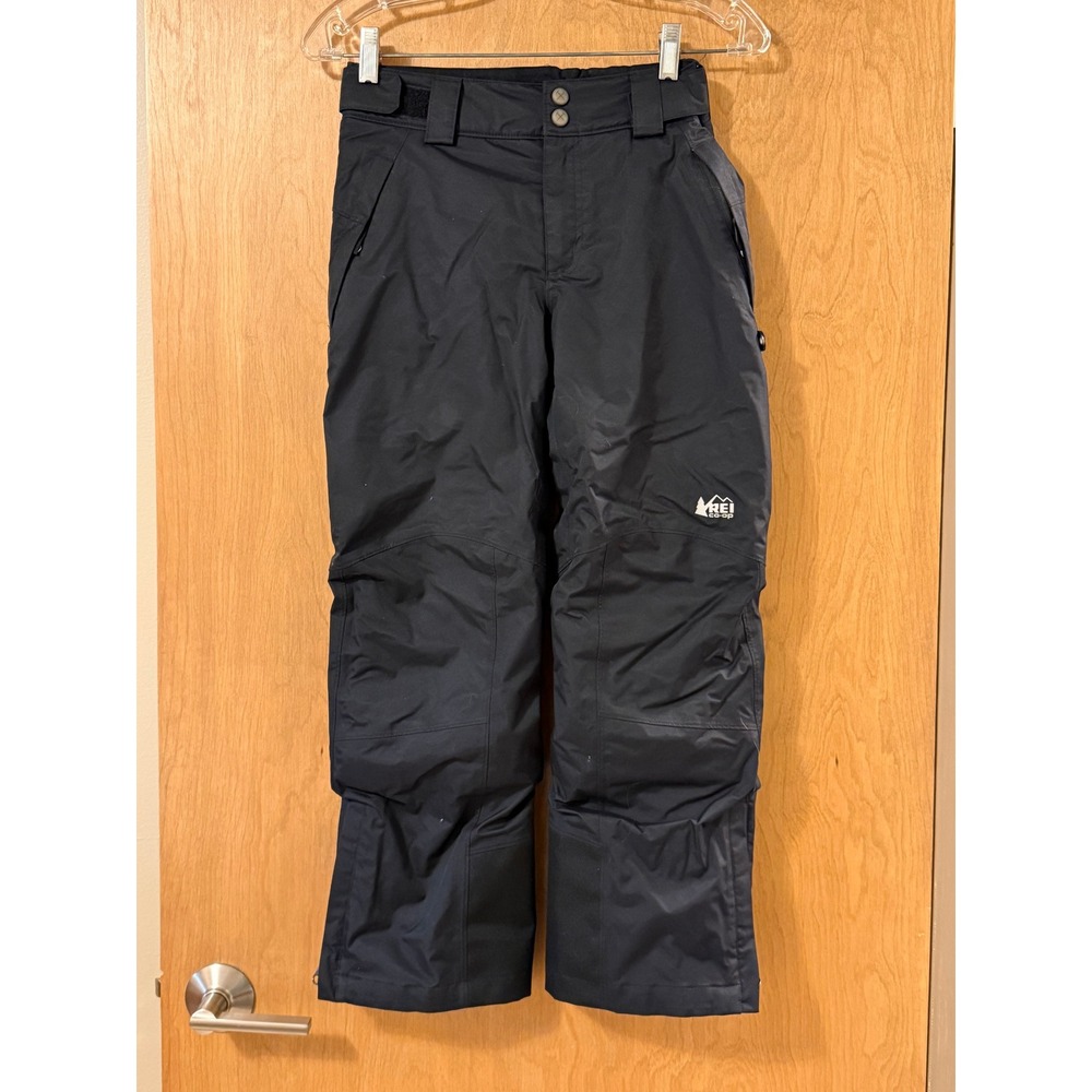 REI Co-op Kids Black Insulated Snow Pants Growth Spurt Size M 10-12 119834